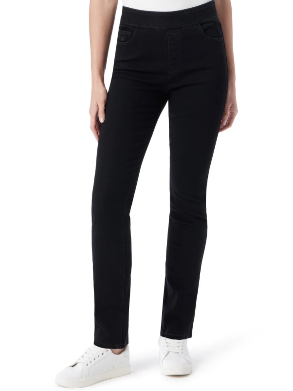 Black Gloria Vanderbilt Straight Leg Pull-On Jeans Shape Effect NWT